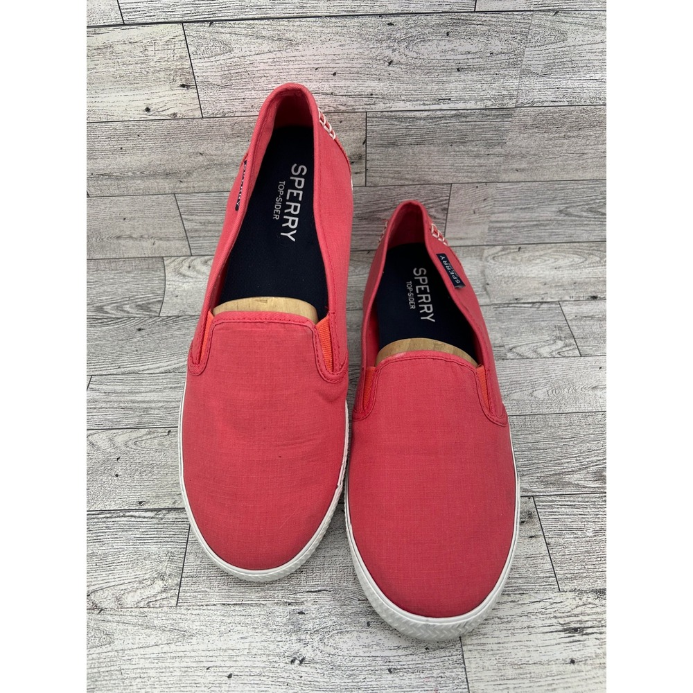 Sperry Top Sider Womens‎ Shoes Coral Pink Slip On Sneakers Size 10 M STS99300